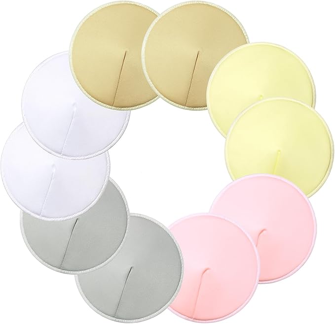 Washable Nursing Pads 10 PCS Reusable Breast Pads for Breastfeeding Soft and Super Absorbent Nipple Pads with Laundry Bag & Travel Storage Bag for Postpartum Essentials - 4.7inch