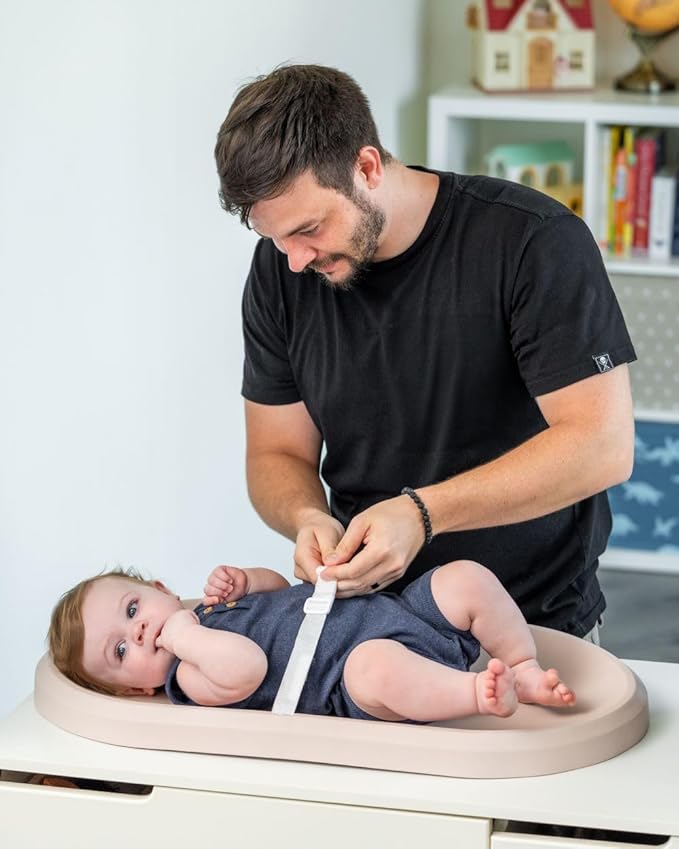 Baby Changing Pad, Waterproof & Non-Slip Changing pad, Cushioned Foam, Wipeable Changing Table pad, Liquids-Free, No Fabric Cover Needed, Less Laundry Loved by Green Moms (Cream)
