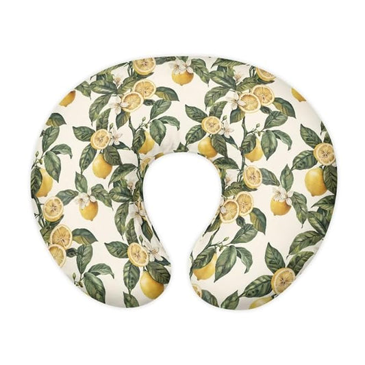 Lemon Leaves Breast Feeding Support Pillow Cover Vintage Watercolor Lemon Fit Nursing Pillow Slipcovers for Breastfeeding Moms Fruit Lemon Leaf Newborn Nursing Pillow Case
