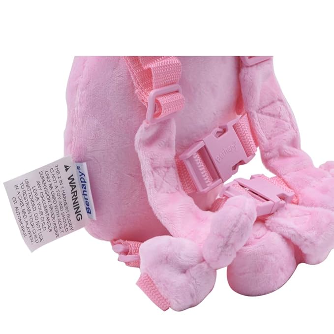 2 in 1 Dog Toddler Safety Harness Backpack Children's Walking Leash Backpack Pink Toddler Leash for Girls Kid Leash for 1-3 Years Old