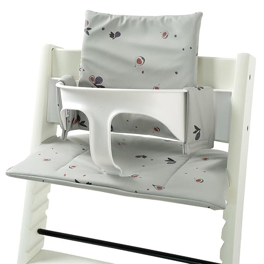 Baby Cushion Set Soft and Comfort High Chair Cushion for Infant, Toddler High Chair Accessories Easy to Clean and Install, Fig Grey