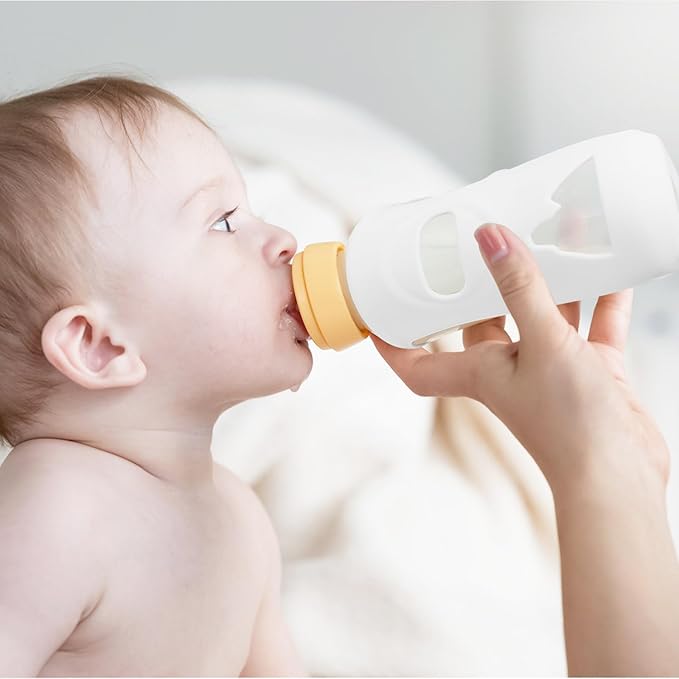 4 Pack Silicone Sleeves for Avent Natural Glass Baby Bottles, Baby Bottle Sleeves 8 oz Premium Food Grade Silicone Bottle Cover, Anti Breakage Baby Bottle Holder
