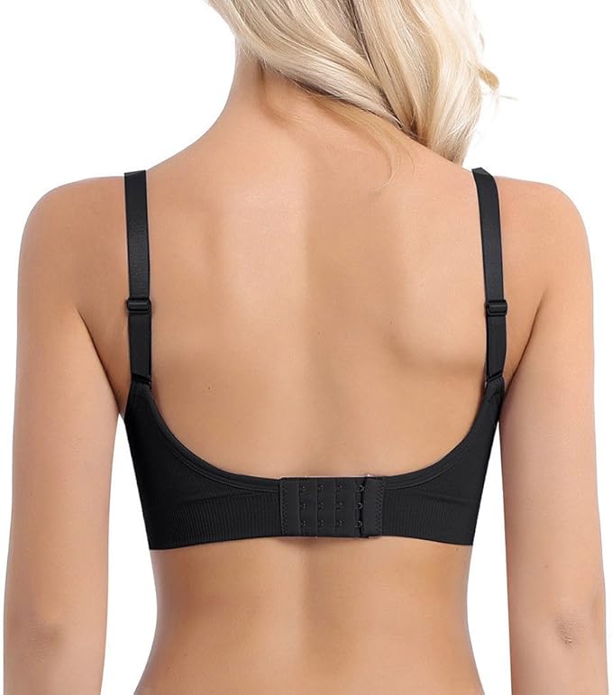 Womens Nursing Bra Seamless Sleeping Wirefree Breastfeeding Maternity Bralette with Removable Spill Prevention Pads