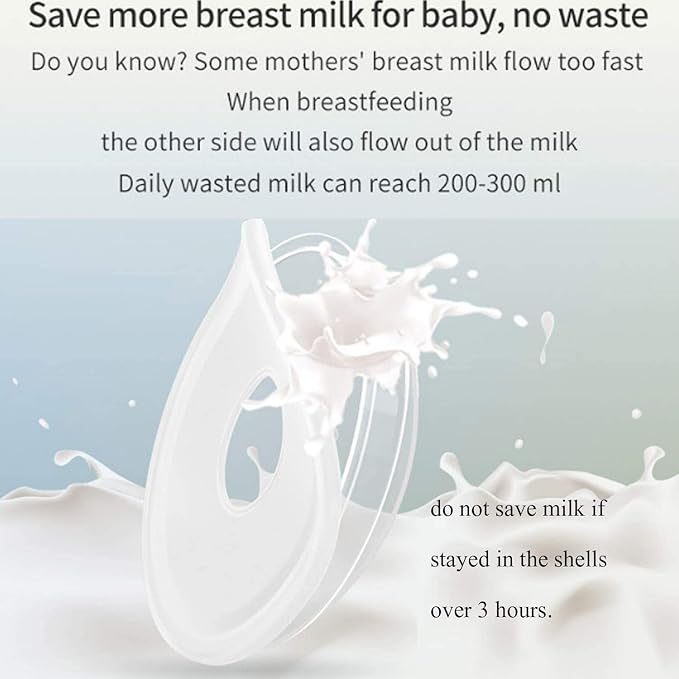 Breast Shells Milk Saver,2 Pack Breast Pump,Breastmilk Collector,Milk Anti-Flow Out,Protect Sore Nipples,BPA-Free Flexible Food Grade Silicon and PP Material,Skin Friendly