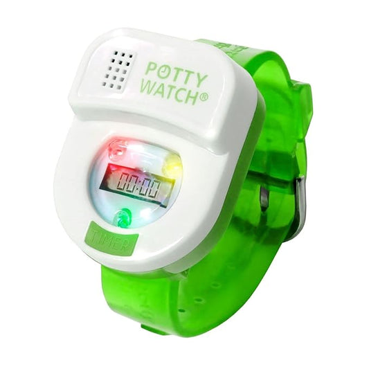 Potty Watch for Kids Potty Training - Potty Training Watch with 3 Fun Flashing Lights and Music - Water-Resistant Watch - Potty Watch Remind Kids Every 30, 60 or 90 Minutes - Green