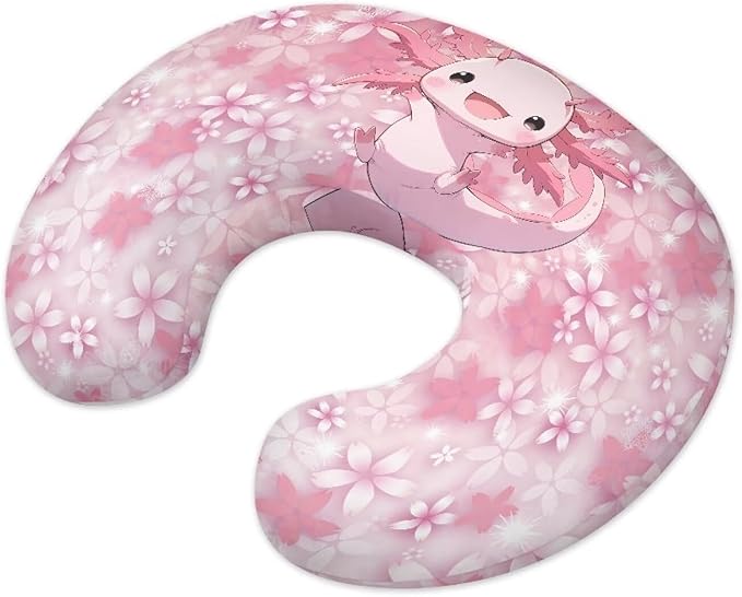 Nursing Pillow Cover Stretchy Removable Nursing Covers for Breastfeeding Pillows,Women Cute Nursing Pillow Slipcover Replacement for Home Decor,Axolotl Floral