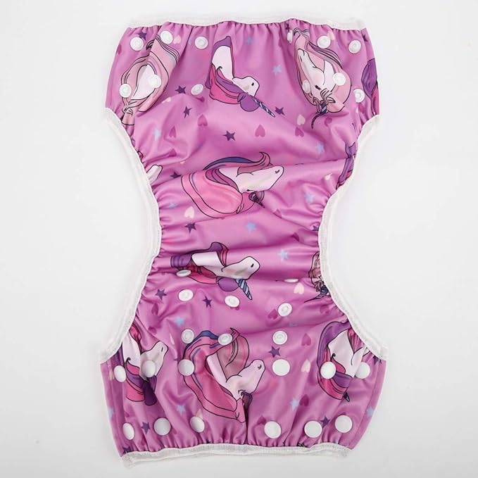 Baby Swim Diaper Nappy Pants Reusable Adjustable 0-3 Years Old Toddler Small (Small, Pink Horse)