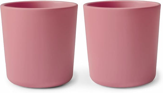 mushie Dinnerware Cups For Kids | Made in Denmark, Set of 2 (Dusty Rose)