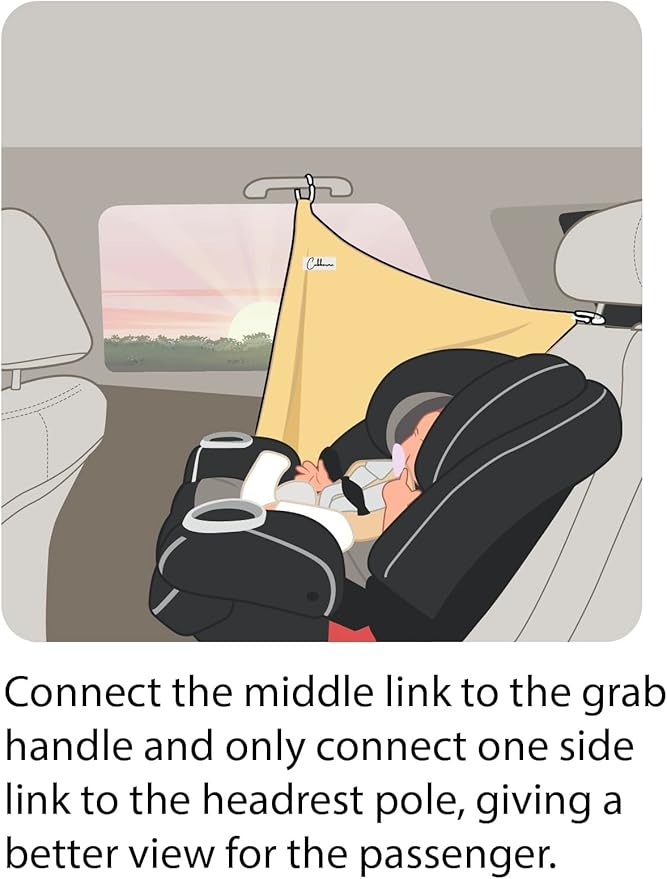 Multi-Use Car Window Shade for Babies & Toddlers, Can be Used as a Nursing Cover and Car Seat Cover, Newborn Essentials, Expecting Mothers and Infants Must Have, Travel Essentials