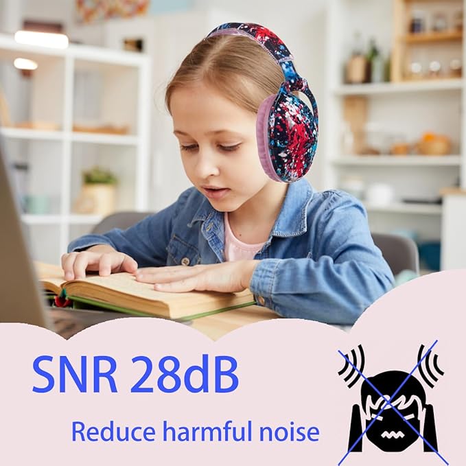 Kids Hearing Protection,25dB NRR Noise Reduction,Sound Proof for Kids,Toddler,Safety Earmuffs for Concert,Airplane,Autism,Monster Jam,Travel,School- Pink RedPigment