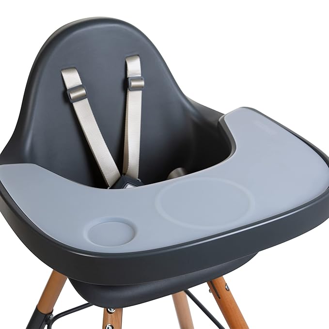 Childhome Evolu One.80° 2 in 1 Baby High Chair with 180° Swivel, Adjustable Height Baby High Chair, Sleek Modern with Beechwood Legs, Anthracite