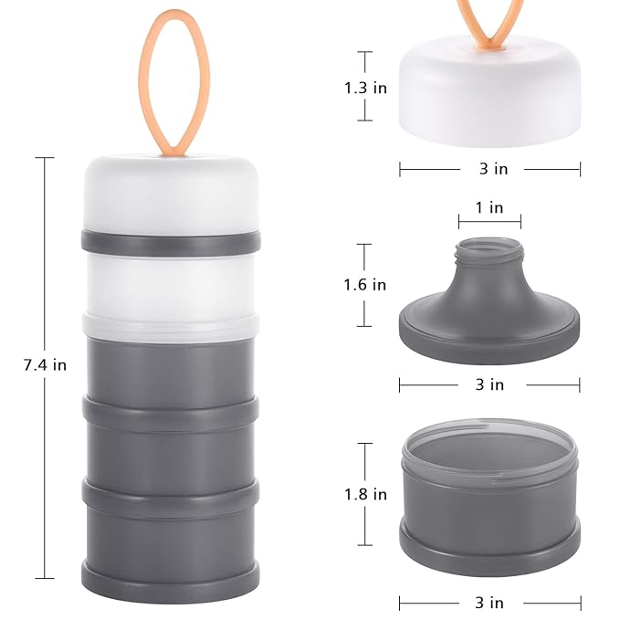Accmor Baby Formula Dispenser On The Go, Stackable Formula Dispenser Formula Container to Go, Non-Spill Portable Milk Powder Kids Snack Storage Container, BPA Free