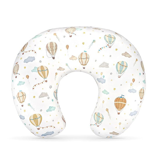 DILIMI Nursing Pillow Cover, Stretchy Removable Pillowcase for Breastfeeding Pillows, Ultra Soft Comfortable Slipcover for Baby Girl and Boy, Hot Air Balloon
