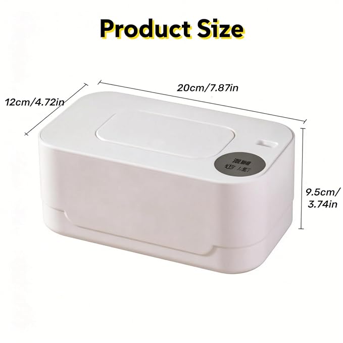 Portable Baby Wipes Warmer, Thermostat Diaper Wipe Warmer 55℃ - 65℃ Adjustable, Baby Wet Wipes Dispenser and Diaper Wipe Warmer with Night Light, Moisturizing and Heat Preservation, USB (Pink)