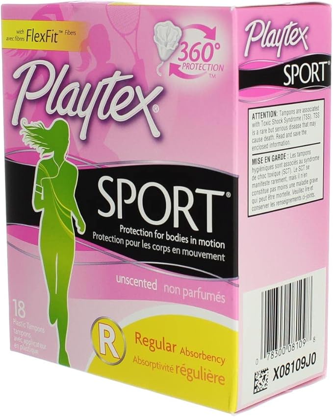 Plytx SPRT UNS Reg Size 18Ct Playtex Sport Unscented Regular 18 Ct Ea