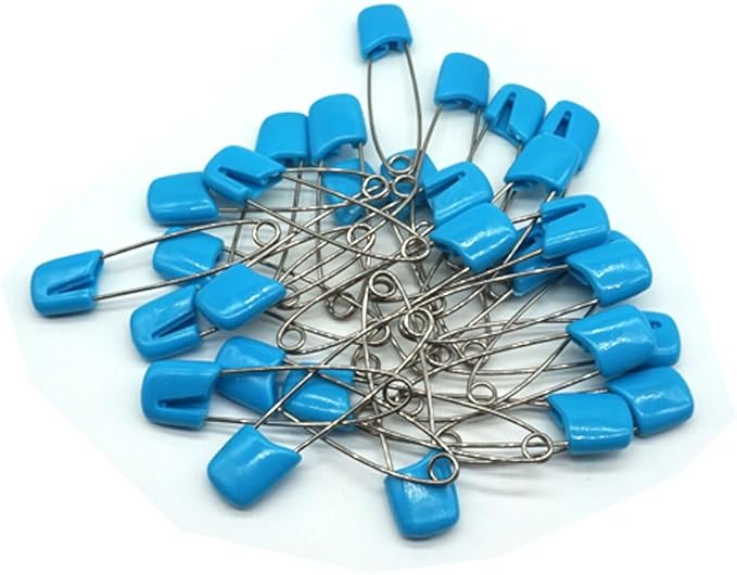 Baby Safety Pins Secure Clips for Fastening Baby Clothes Diaper Napkins 50pcs 60PCS 30PCS (Blue, 30 pcs)