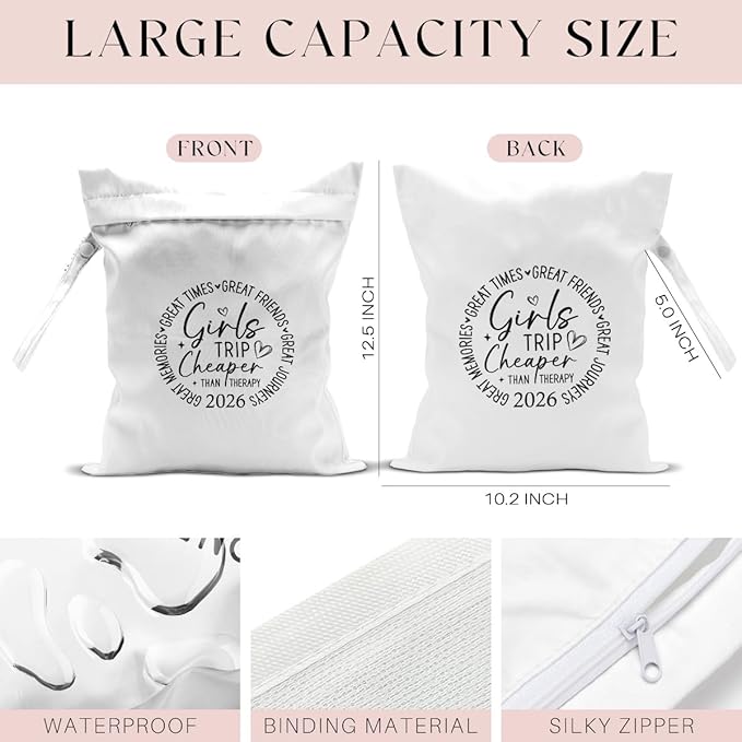 4Pcs Girls Trip Gifts Wet Dry Bag, Aloha Bags Beach Bag Wet Bag Favors, Sunscreen Bags Swimsuit Toiletry Travel Essentials For Women, Beach Travel Laundry bags for Dirty Diaper Swimsuit Gifts