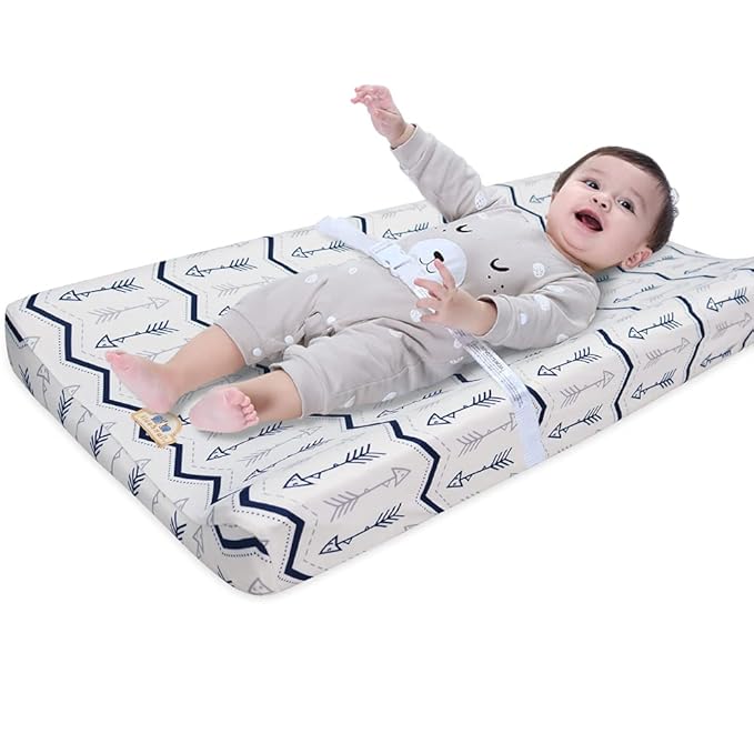 BlueSnail Print Changing pad Cover Set 2PK, Breathable and Comfortable Changing Pad Cover for Boys and Girls (Navy+ Navy)