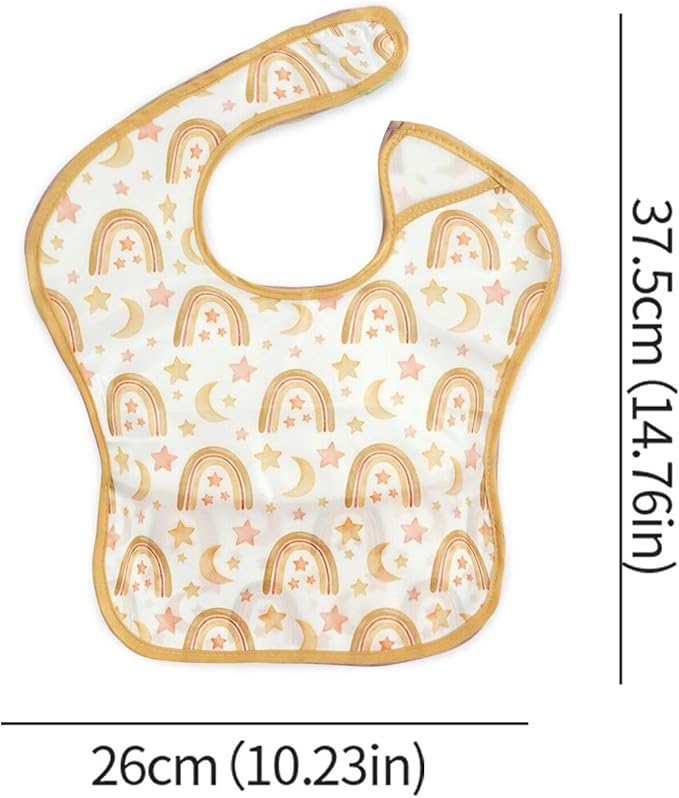 3-Pack Waterproof Baby Bibs for Eating - Lightweight Feeding Bibs, Mess Proof, Baby Essential Must Have for Eating