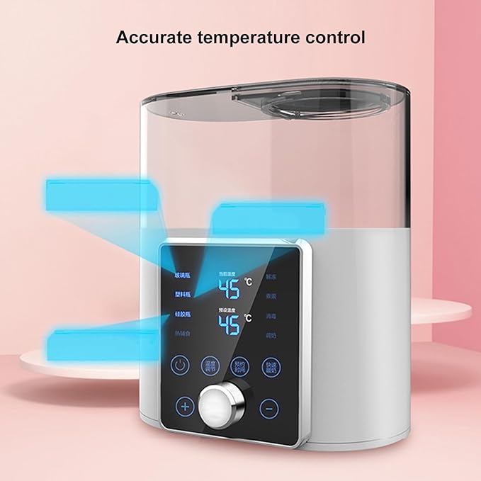 2 in 1 Baby Bottle Warmer Sterilizer for 2 Bottles, 100V Constant Temperature Heat Preservation Fast Baby Bottle Warmer Deep Cleansing Milk Bottle Warmer for Breastmilk Formula
