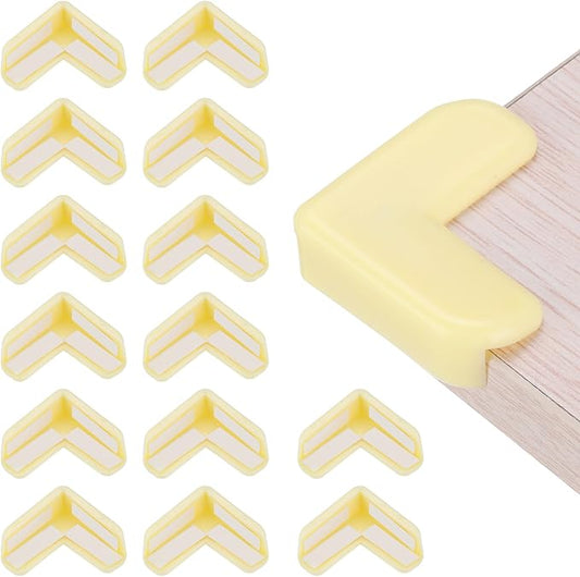 uxcell Corner Protectors, 16 Pcs Table Corner Protectors, Furniture Corner Guard and Edges Safety Bumpers for Table Edges and Sharp Corners (L-shaped, Yellow)