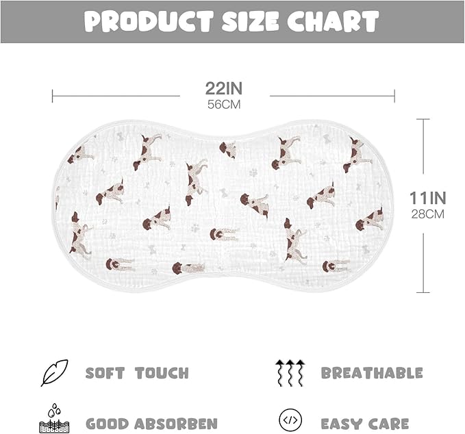 vvfelixl Burp Cloths German Shorthaired Pointer for Baby Boy Girls Baby Washcloths Burp Rags 1 Pack