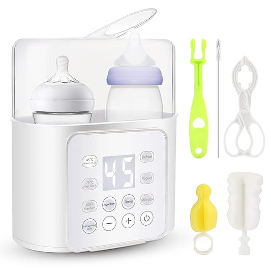 Baby Bottle Warmer, 9-in-1 Fast Baby Food Heater, Baby Breast Milk Formula Warmer for Twins, 24H Temperature Control