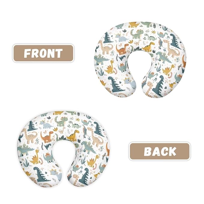 Dinosaur Nursing Pillow Cover Boy Breastfeeding Pillows Covers, Snug Fits Nursing Pillow Slipcovers for Boys Girls, Soft and Comfy
