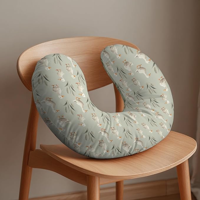 Vintage Duck Reeds Nursing Pillow Covers Watercolor Ducks Leaves Lake Nursing Cover for Breastfeeding Pillows Farm Animal Infant Nursing Slipcover for Baby Boys Girls Newborn
