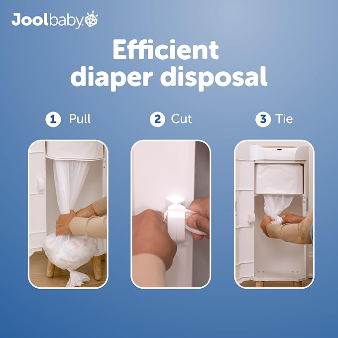 Jool Baby SMARTWAVE Diaper Pail Refill Liners (4-Pack) – Continuous Liner System - Lavender Scent, Lasts Up to 1980 Diapers