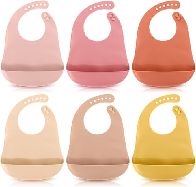 Mepase Silicone Bibs for Babies Waterproof Silicone Bibs Soft Adjustable Baby Feeding Unisex Kid Eating Supplies
