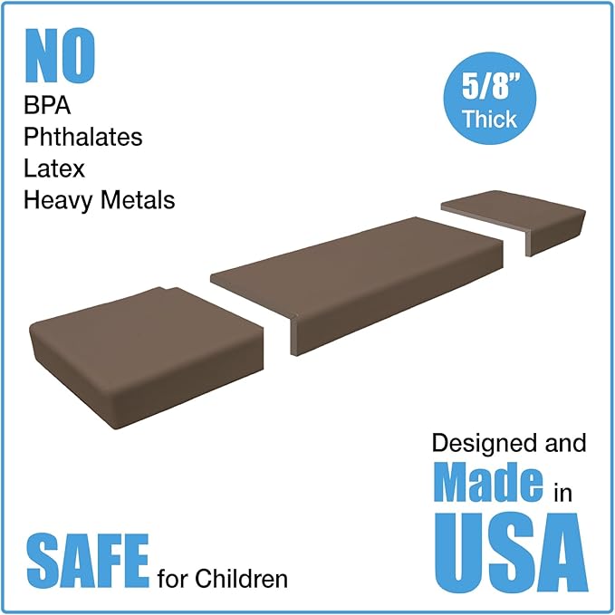 KidKusion Soft Seat Hearth Pad | Made in USA | Brown | 90" x 14" | Fireplace and Hearth Protection