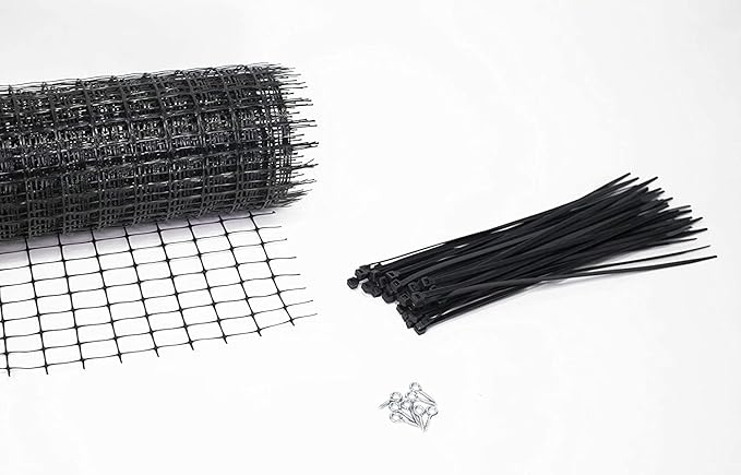 Kidkusion Deck Guard - 20' L x 38" H - Made in USA - Outdoor Balcony and Stairway Deck Rail Safety Net - Black - Child Safety; Pet Safety; Toy Safety