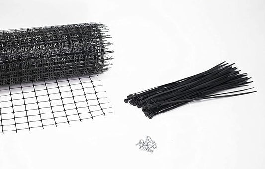 Kidkusion Deck Guard - 20' L x 38" H - Made in USA - Outdoor Balcony and Stairway Deck Rail Safety Net - Black - Child Safety; Pet Safety; Toy Safety