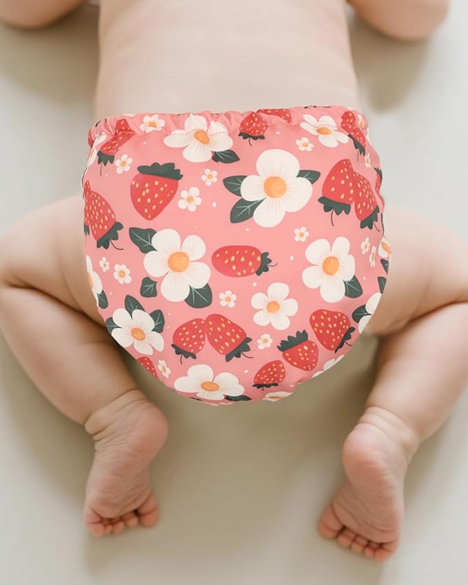 babygoal Baby Cloth Cover for Prefolds,Flats or Fitted Diapers– Adjustable, Reusable, Waterproof Swim Diaper Cover