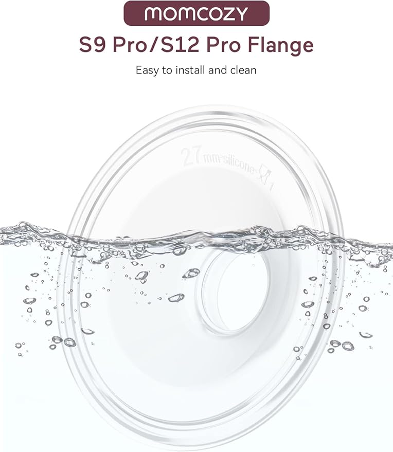 Momcozy Original S9 Pro/S12 Pro Replacement Accessories, Only Compatible with Momcozy S9 Pro/S12 Pro Breast Pump NOT for S9/S12/S12Pro-Quick(27mm Single-Sealed Flange,1 Pack)