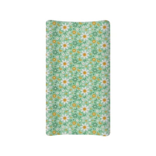 Butterfly Daisy Baby Diaper Changing Table Sheets Jersey Knit Breathable Changing Table Pad Cover for Infants Toddles 16 * 32 Inches