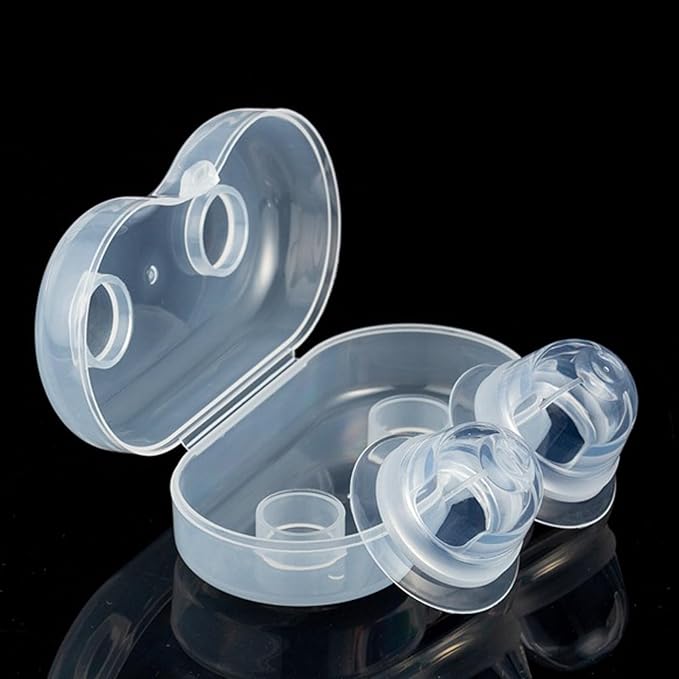 Jesakmie 2 Pairs Silicone Nipple Corrector for Breastfeeding Mother or Women, Vacum Pump Nipple Correctors with Travel Case for Flat Inverted Nipples