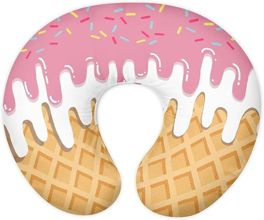 Ice Cream Design Nursing Pillow Cover Nursing Pillow Case for U-Shaped Feeding Pillow Soft Breastfeeding Pillow Slipcover Hidden Zipper Design Skin-Friendly