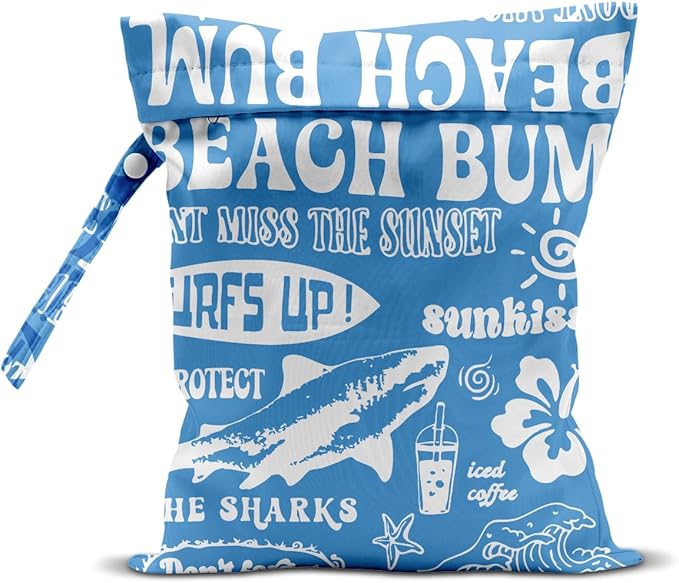 Wet Dry Wet Bag for Swimsuit Towel Baby Travel Cloth Diapers Beach Gym Toiletries Makeup Storage Bag Summer Vacation Essential Holiday Summer Vibes Beach Ocean