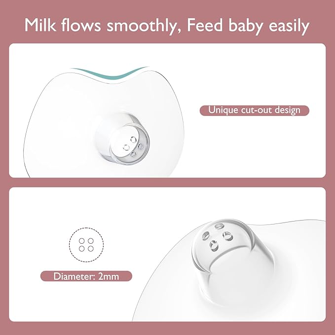 Momcozy Ultra-Thin Nipple Shields, 100% Food-Grade Silicone for Breastfeeding Moms, BPA/BPS-Free, Super-Soft & Portable Carry Case Included, 24mm
