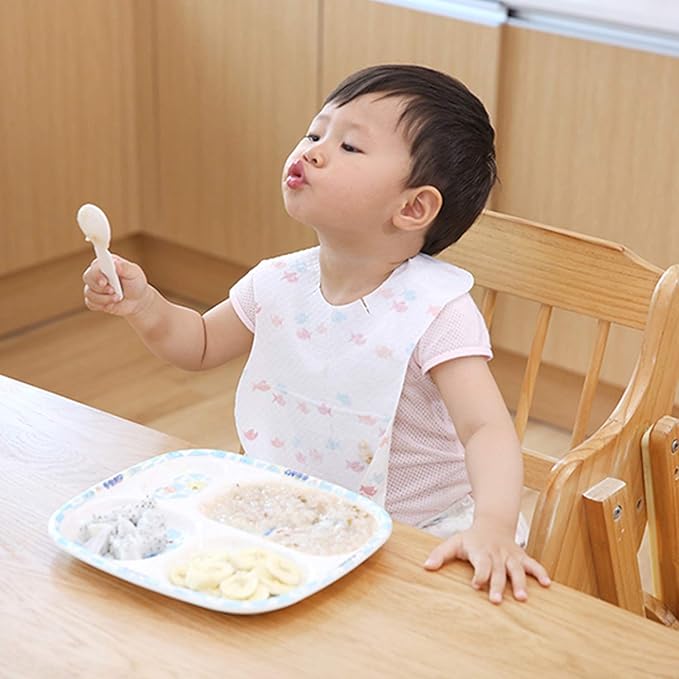 Baby and Infant Disposable Travel Bibs - Soft, Leakproof, for Toddlers Babies, Feeding, Traveling, (60PCS)