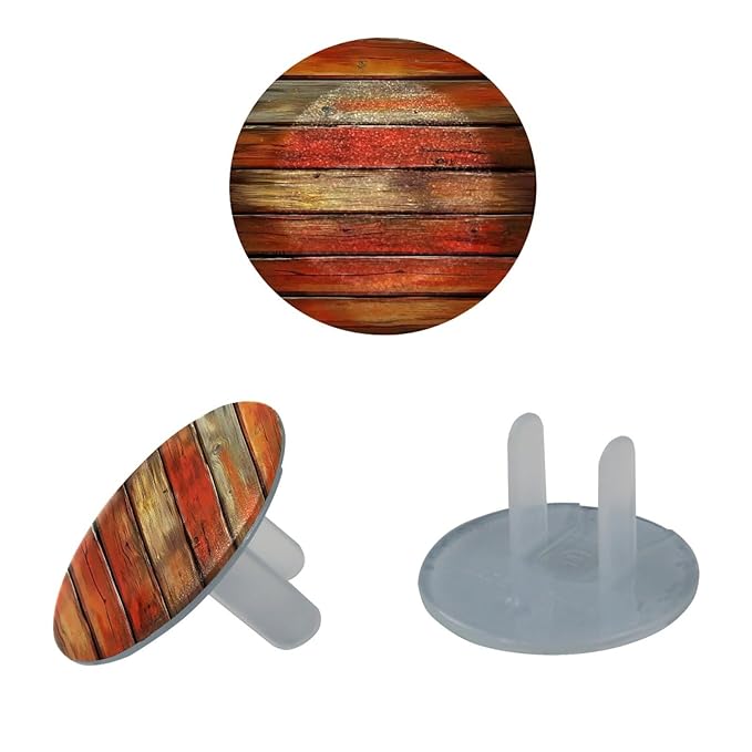 Baby Safety Outlet Plug Electrical Socket Covers, Wooden (1)