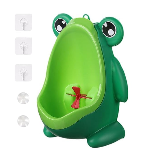 Cute Frog Urinal Standing Potty Training Urinal for Boys Pee Training Toilet with Funny Aiming Target Easy to Clean & Portable