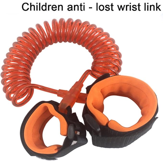Baby Child Anti Lost Safety Wrist Link Harness Strap Rope Leash Walking Hand Belt for Toddlers, Kids(1.5m Orange)