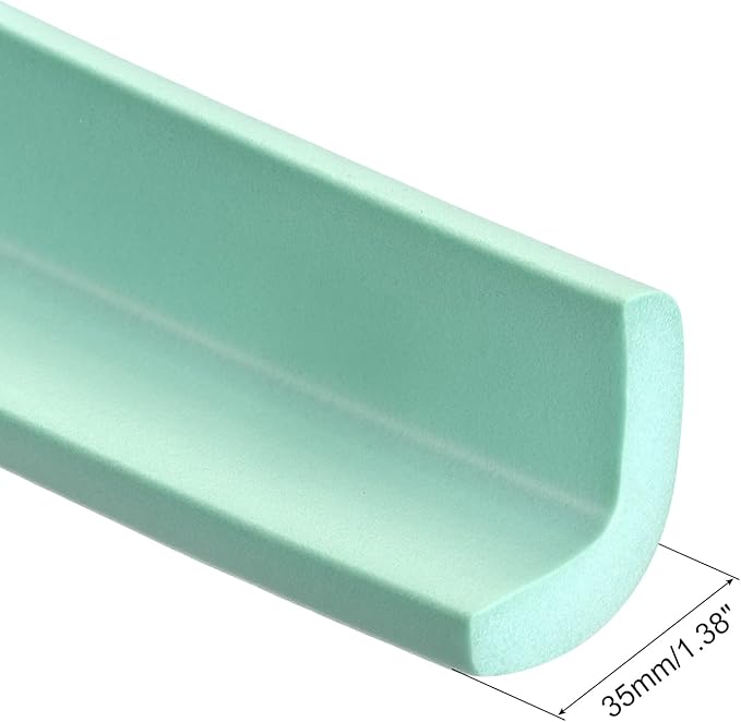uxcell Corner Guards Edge Protectors 6.56ft(2M), Foam Safety Bumper L Shape for Furniture Corner Table Edge Guard, Light Green