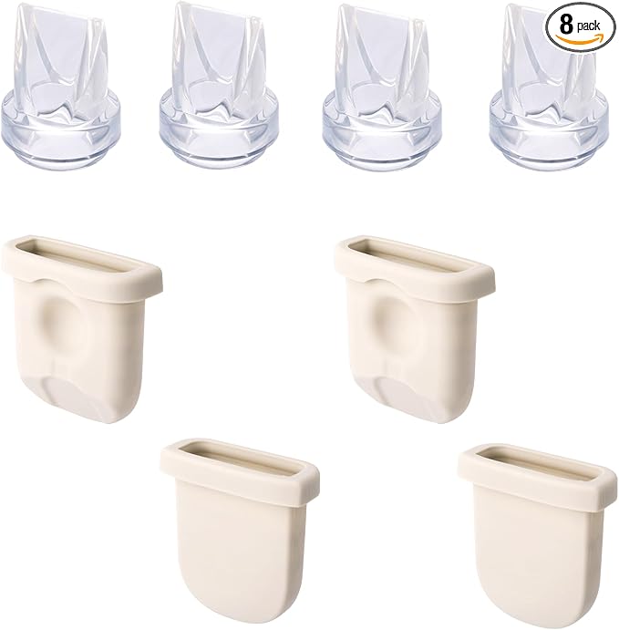 8pcs Replacement Parts for eufy Breast Pump, 4 Silicone Diaphragms & 4 Duckbill Valves Accessories Kit Compatible with eufy S1 Pro, S1, E10, E20 Wearable Breast Pump