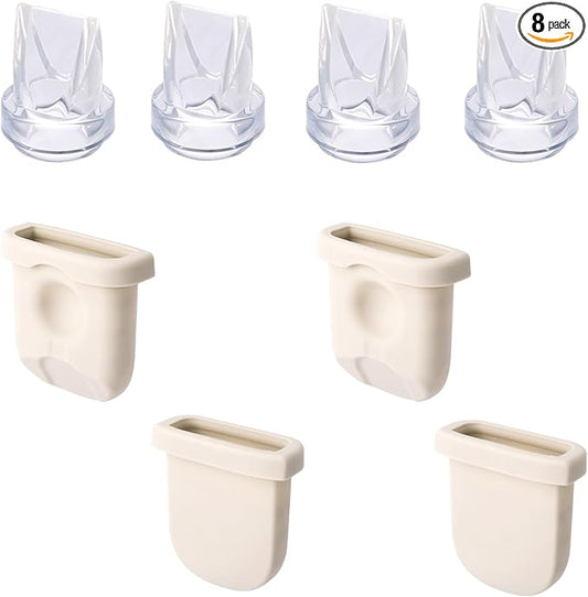 8pcs Replacement Parts for eufy Breast Pump, 4 Silicone Diaphragms & 4 Duckbill Valves Accessories Kit Compatible with eufy S1 Pro, S1, E10, E20 Wearable Breast Pump