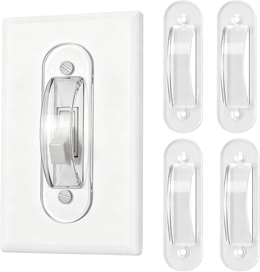 Wall Switch Guards Plate Covers Child Safety Security Home Decor (4 Pack), Clear - Keeps Light Switch ON Or Off Prevent Accidental Device Turn On or Off