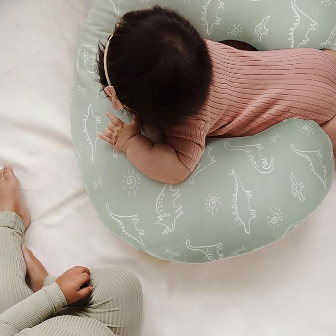 GRSSDER Nursing Pillow Cover Stretchy Minky Removable Nursing Covers for Breastfeeding Pillows, Ultra Soft Comfortable Slipcover for Boy and Girls, Dinosaurs Print